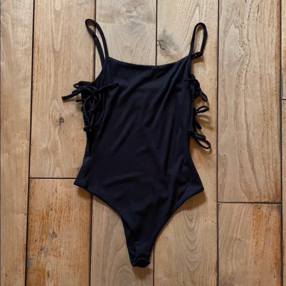 Privacy Please bodysuit with tie side detail